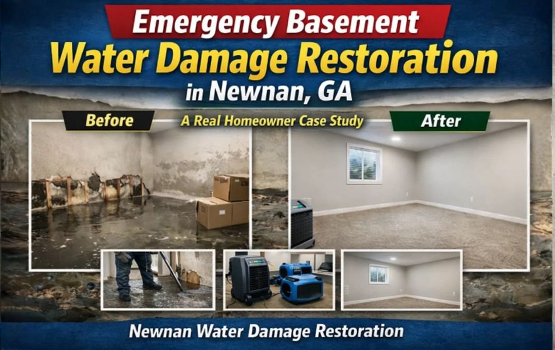 Emergency Basement Water Damage Restoration in Newnan, GA – A Real Homeowner Case Study