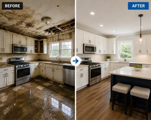 Kitchen- Water Damage restoration service