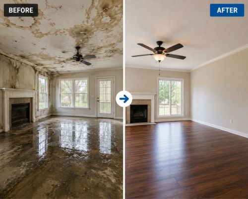 Living Room - Water Damage Restoration